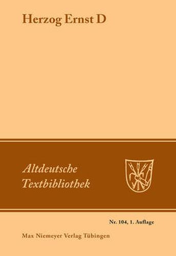 Cover image for Herzog Ernst D: (Wahrscheinlich Von Ulrich Von Etzenbach)