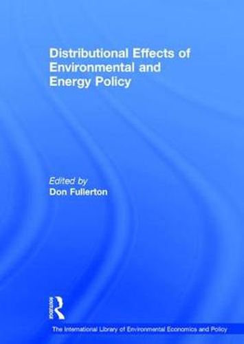 Cover image for Distributional Effects of Environmental and Energy Policy