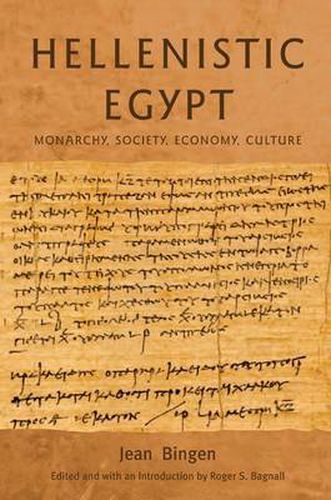 Cover image for Hellenistic Egypt: Monarchy, Society, Economy, Culture