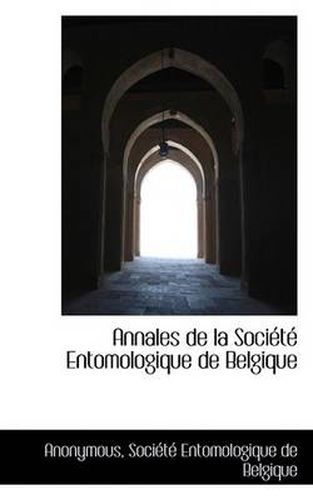 Cover image for Annales de La Soci T Entomologique de Belgique