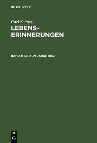 Cover image for Bis Zum Jahre 1852