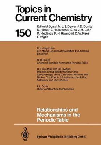 Cover image for Relationships and Mechanisms in the Periodic Table