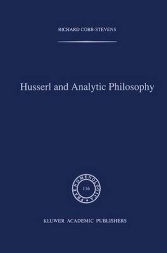 Cover image for Husserl and Analytic Philosophy