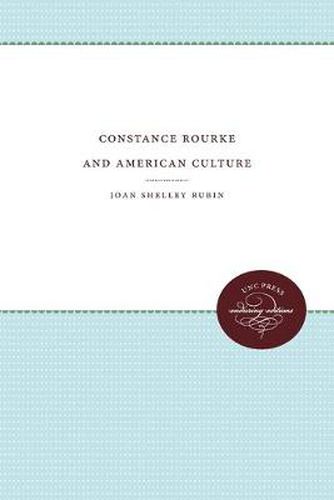 Cover image for Constance Rourke and American Culture