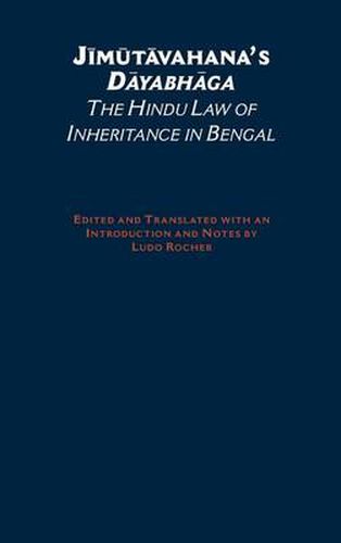 Cover image for Jimutavahana's Dayabhaga: The Hindu Law of Inheritance in Bengal