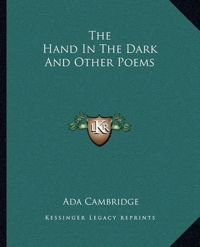 Cover image for The Hand in the Dark and Other Poems