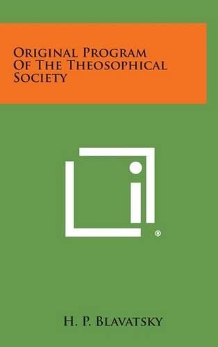 Original Program of the Theosophical Society