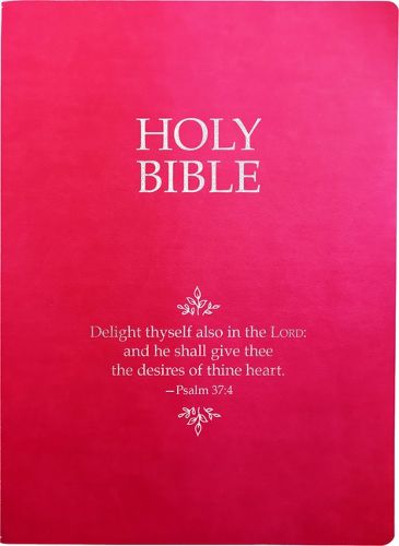 KJV Holy Bible, Delight Yourself in the Lord Life Verse Edition, Large Print, Berry Ultrasoft