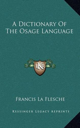 Cover image for A Dictionary of the Osage Language