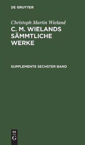 Cover image for Supplemente Sechster Band