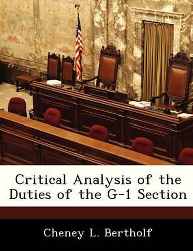 Cover image for Critical Analysis of the Duties of the G-1 Section