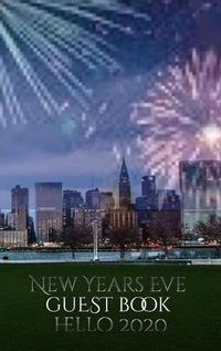 Cover image for New Years Eve skyline blank guestbook hello 2020 NYC creative journal