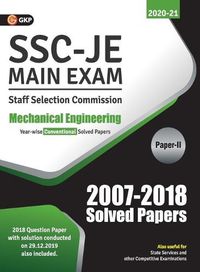 Cover image for Ssc 2021 Junior Engineer Mechanical Engineering Paper II Conventional Solved Papers (2007-2018)