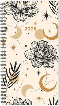 Cover image for Floral Moon 2025 3.5 X 6.5 Softcover Weekly Spiral