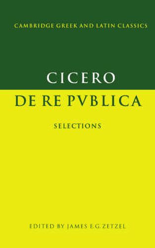 Cover image for Cicero: De re publica: Selections
