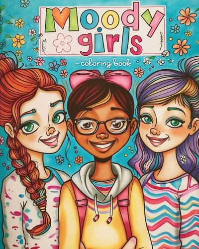 Cover image for Moody girls coloring book