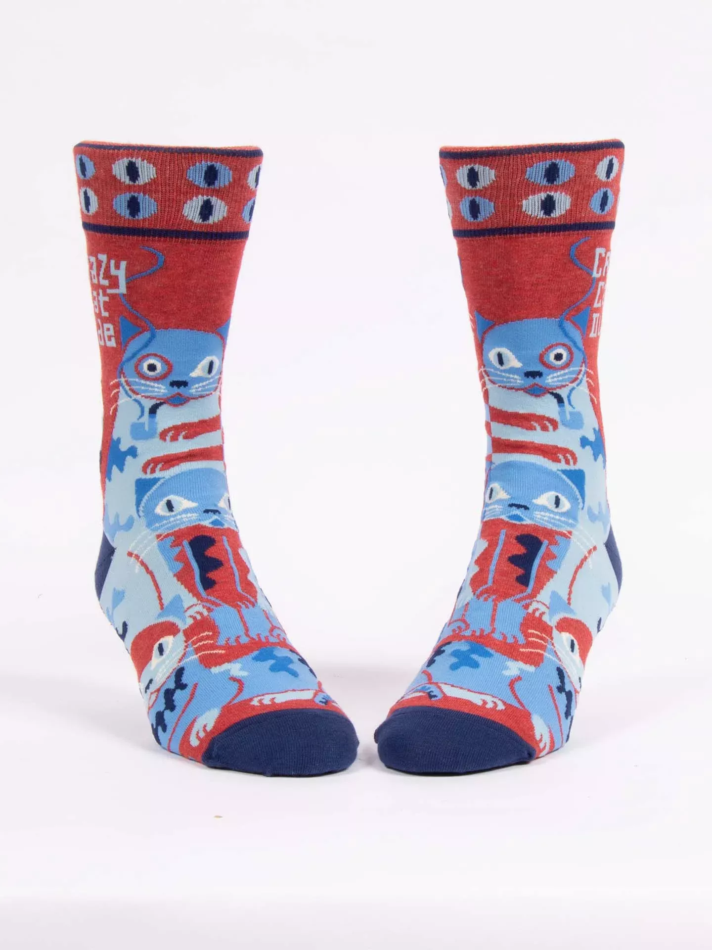 Crazy Cat Dude Crew Socks