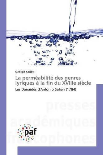 Cover image for La Permeabilite Des Genres Lyriques A La Fin Du Xviiie Siecle