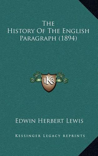 The History of the English Paragraph (1894)