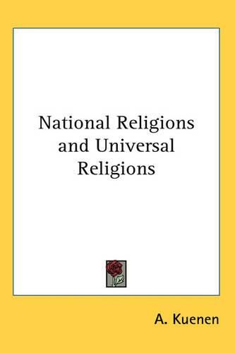 Cover image for National Religions and Universal Religions