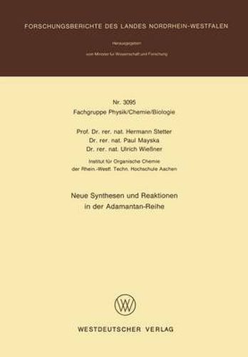 Cover image for Neue Synthesen Und Reaktionen in Der Adamantan-Reihe