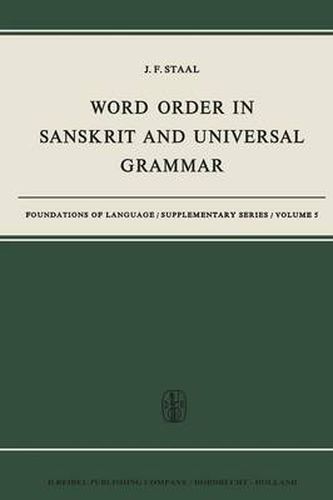 Cover image for Word Order in Sanskrit and Universal Grammar