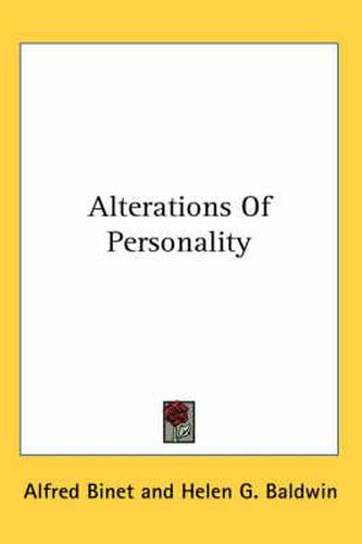 Cover image for Alterations of Personality
