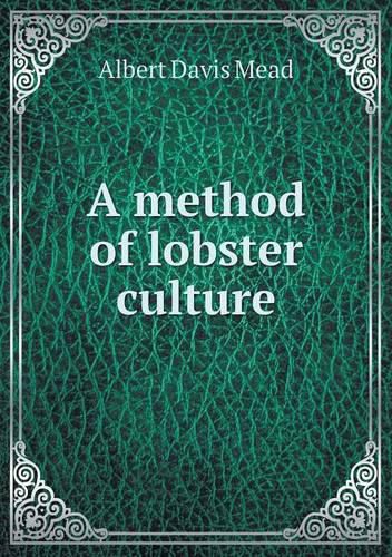 Cover image for A method of lobster culture