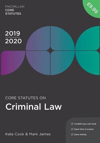 Cover image for Core Statutes on Criminal Law 2019-20