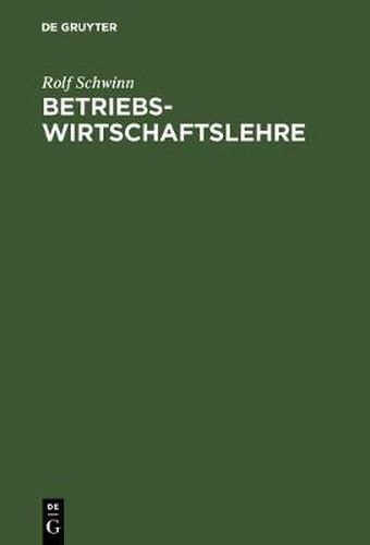 Cover image for Betriebswirtschaftslehre