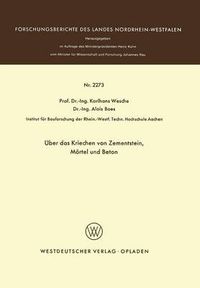 Cover image for UEber Das Kriechen Von Zementstein, Moertel Und Beton