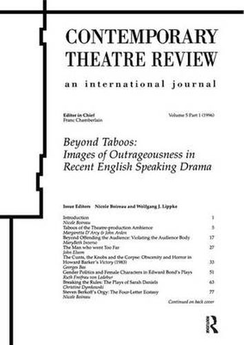 Cover image for Beyond Taboos: Images of Outrageousness in Recent English Speaking Drama