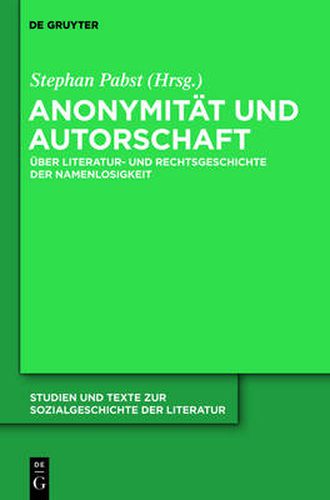 Cover image for Anonymitat und Autorschaft