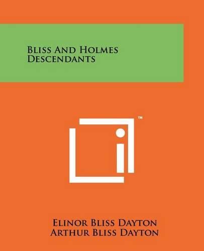 Cover image for Bliss and Holmes Descendants