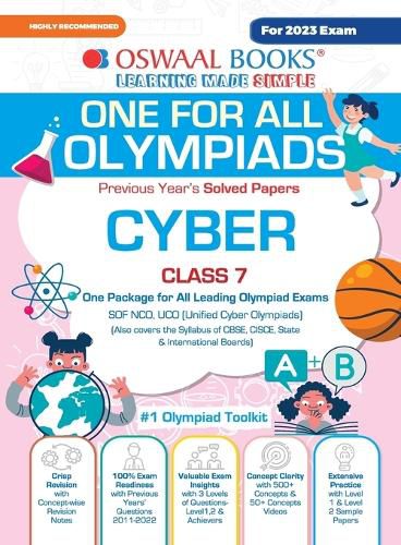 Cover image for Oswaal One For All Olympiad Previous Years' Solved Papers, Class-7 Cyber Book (For 2023 Exam)