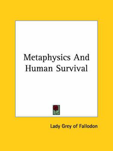 Cover image for Metaphysics and Human Survival