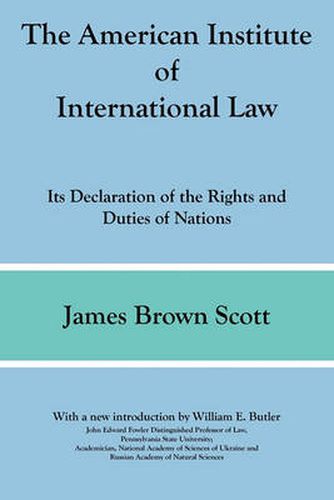 Cover image for The American Institute of International Law