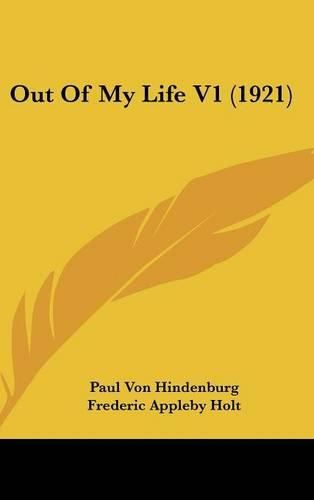 Cover image for Out of My Life V1 (1921)