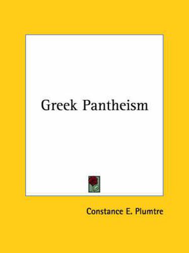 Cover image for Greek Pantheism