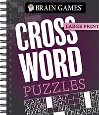 Cover image for Brain Games - Large Print: Crossword Puzzles (Dark Gray)