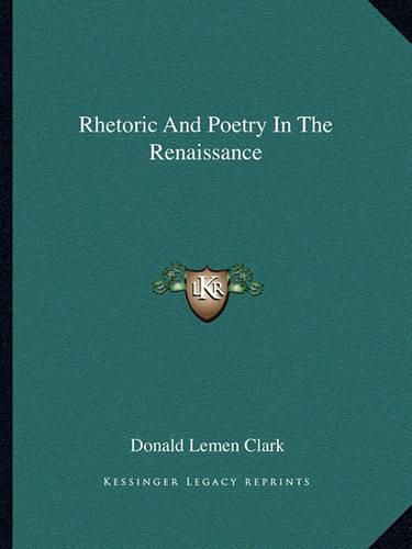 Rhetoric and Poetry in the Renaissance