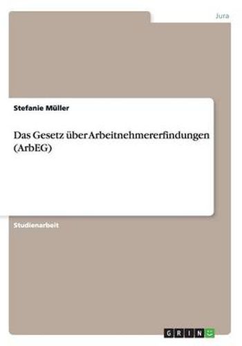 Cover image for Das Gesetz uber Arbeitnehmererfindungen (ArbEG)