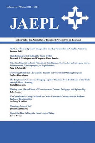 Cover image for Jaepl 16: Journal of the Assembly for Expanded Perspectives on Learning (Volume 16)