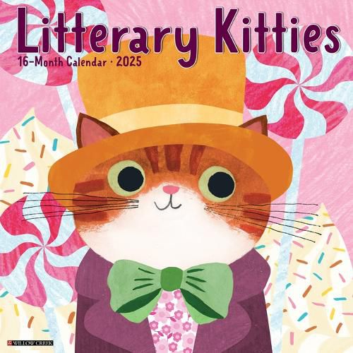 Cover image for Litterary Kitties 2025 12 X 12 Wall Calendar