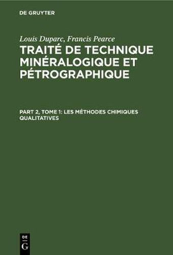 Les Methodes Chimiques Qualitatives