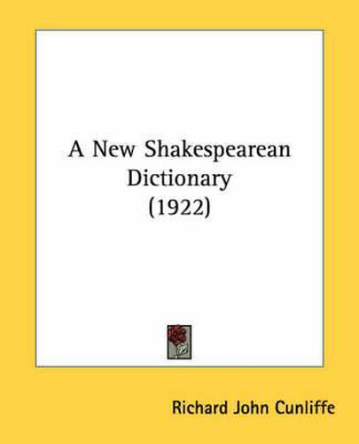 Cover image for A New Shakespearean Dictionary (1922)
