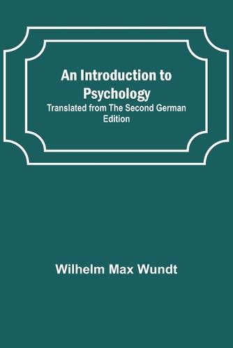 An Introduction to Psychology; Translated from the Second German Edition