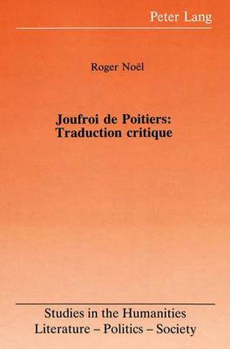 Cover image for Joufroi de Poitiers: Traduction Critique