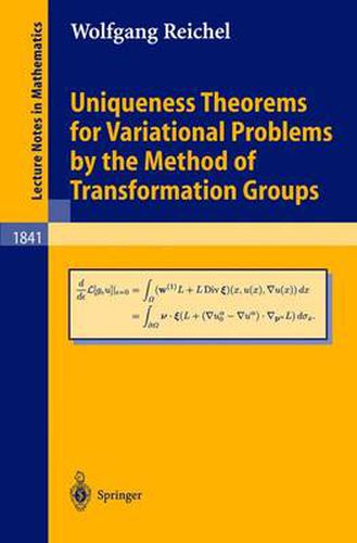 Cover image for Uniqueness Theorems for Variational Problems by the Method of Transformation Groups