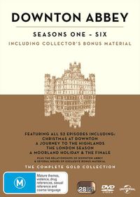Cover image for Downton Abbey: Season 1 to 6 Gold Boxset (DVD)